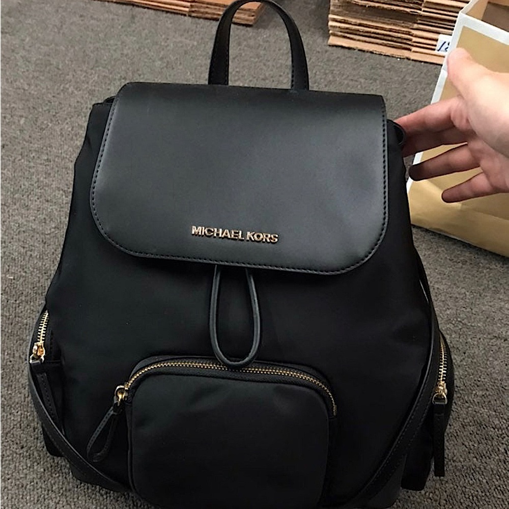 Michael Kors Black Abby Large backpack!